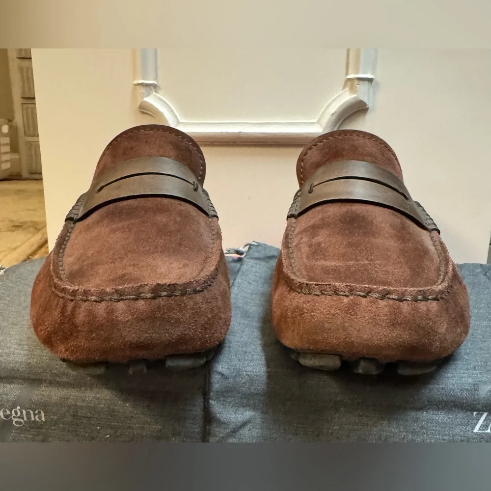 Zegna Suede Driving Loafers - Picture 3 of 8